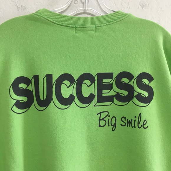 Y2K Loose Fit Korean Fashion Terry Cotton Sweatshirt Green Free Size - Picture 10 of 13